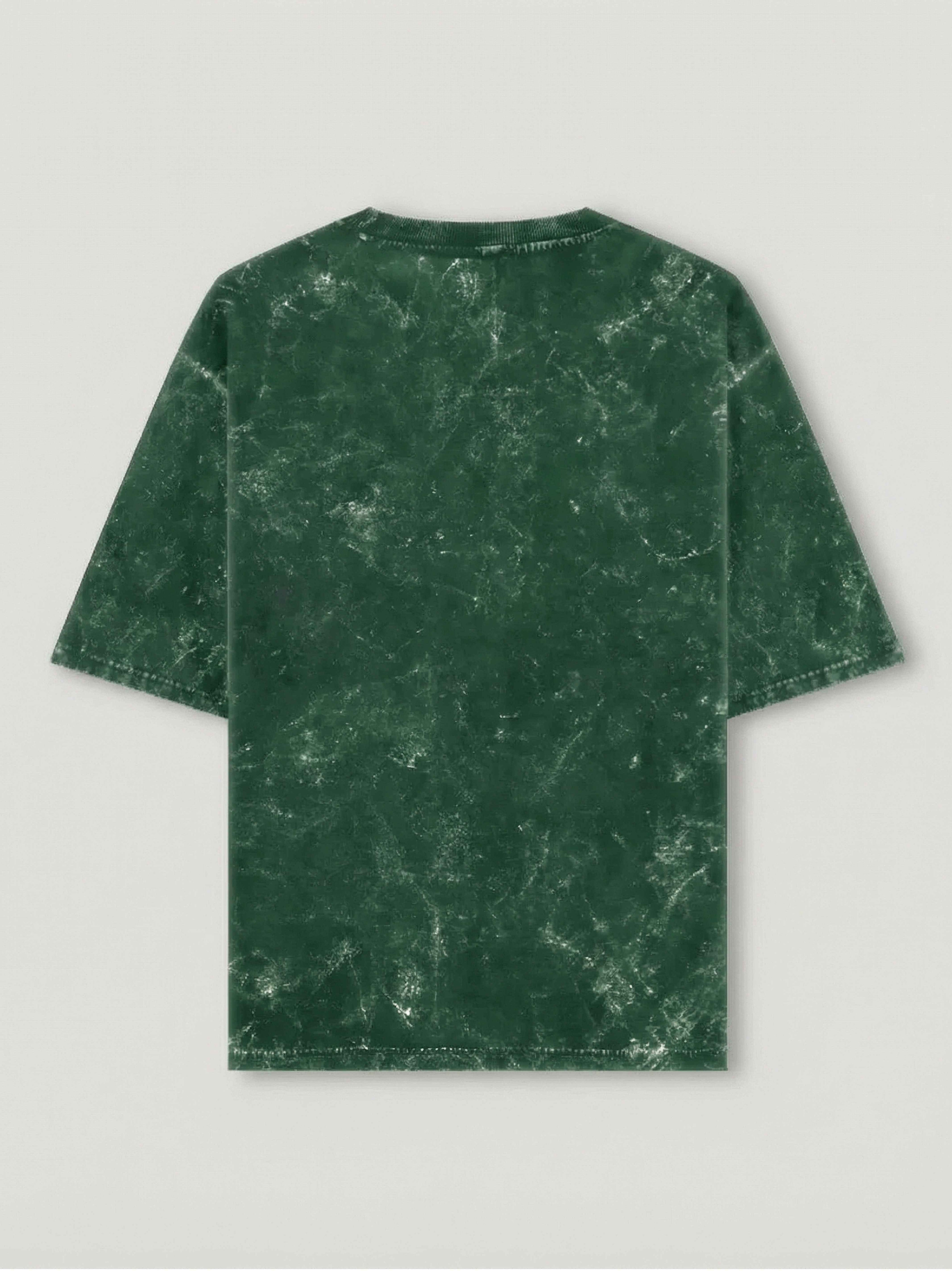 Premium Oversized Acid Wash Green T-Shirt – 240 GSM Heavyweight Cotton