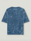 Premium Oversized Acid Wash Blue T-Shirt – 240 GSM Heavyweight Cotton