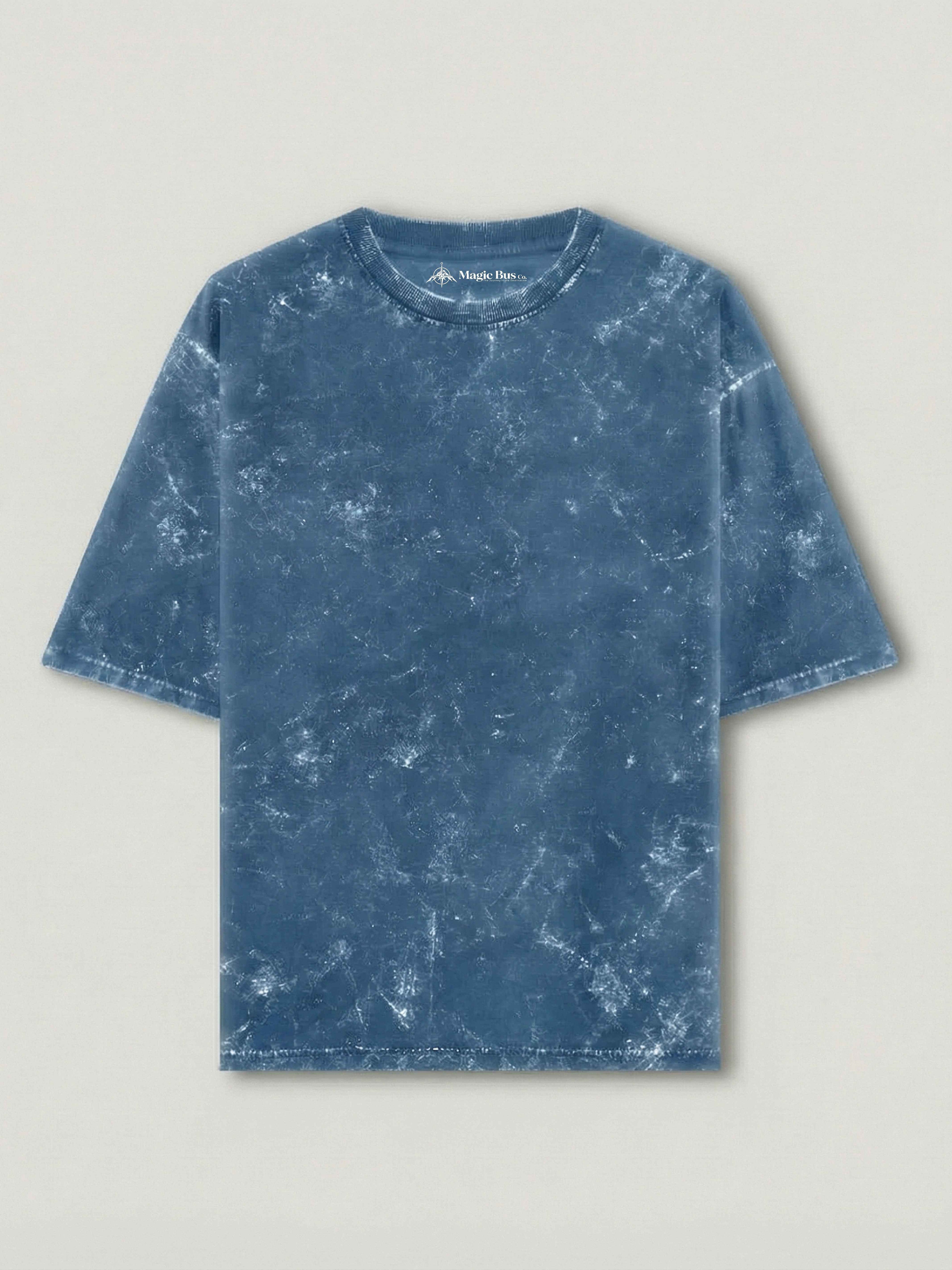 Premium Oversized Acid Wash Blue T-Shirt – 240 GSM Heavyweight Cotton