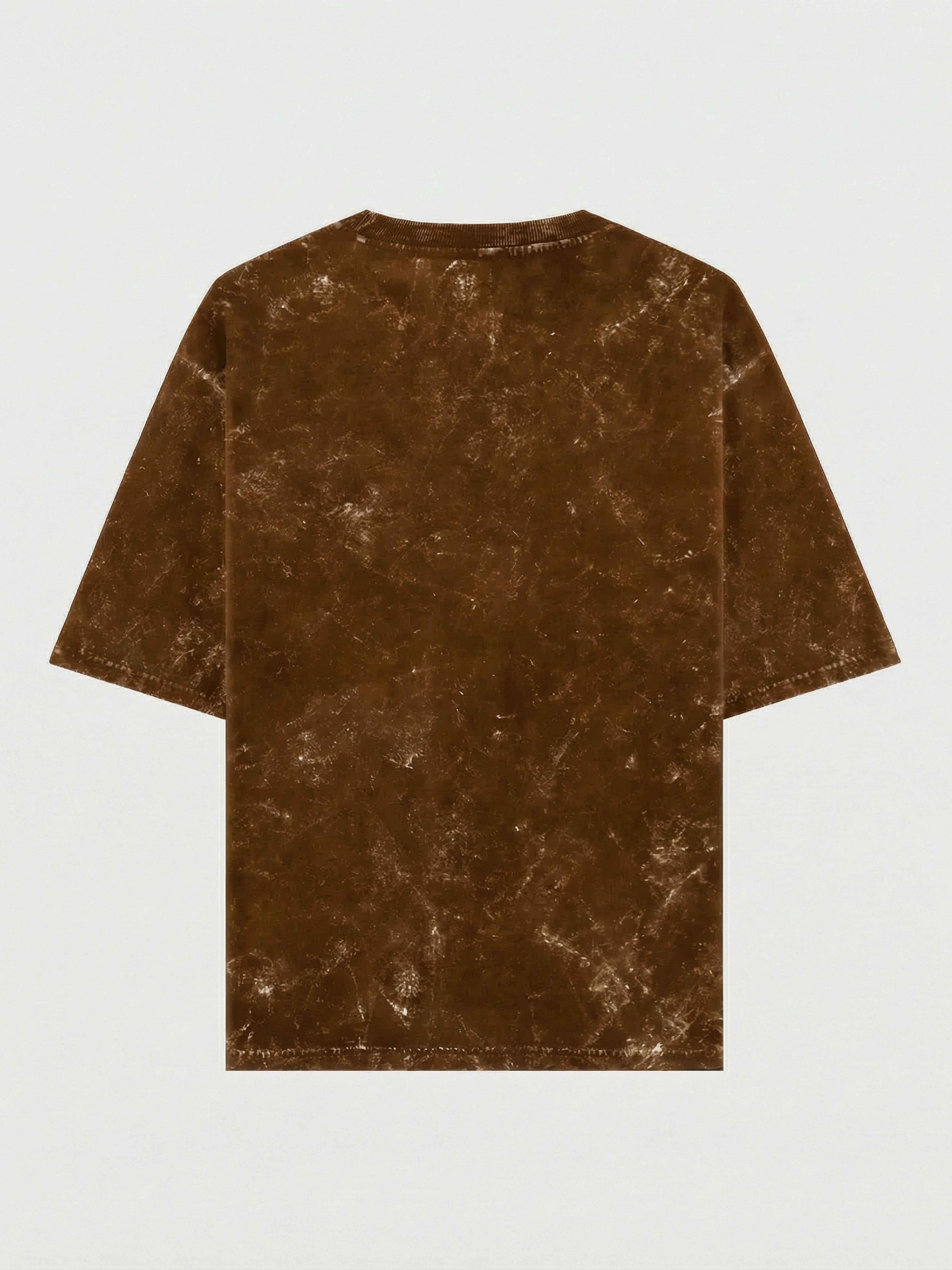 Premium Oversized Acid Wash Brown T-Shirt – 240 GSM Heavyweight Cotton