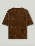 Premium Oversized Acid Wash Brown T-Shirt – 240 GSM Heavyweight Cotton