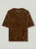 Premium Oversized Acid Wash Brown T-Shirt – 240 GSM Heavyweight Cotton