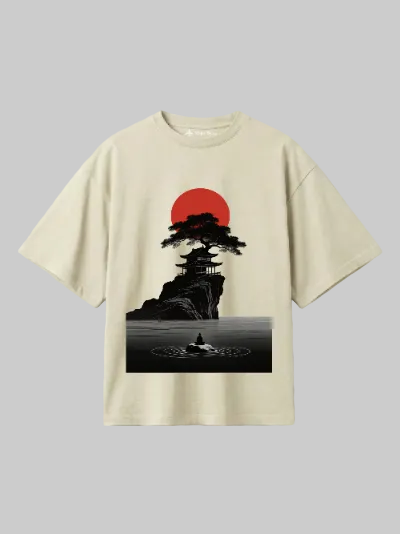 Japanese Zen Temple Oversized T-Shirt | Aesthetic Graphic Tee