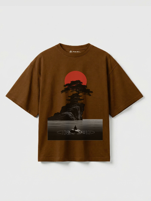 Japanese Zen Temple Oversized T-Shirt | Aesthetic Graphic Tee
