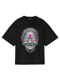 Cool Grandma Oversized T-Shirt for Men & Women | Funky Retro Graphic White Tee | Funny Aesthetic Streetwear Cotton T-Shirt