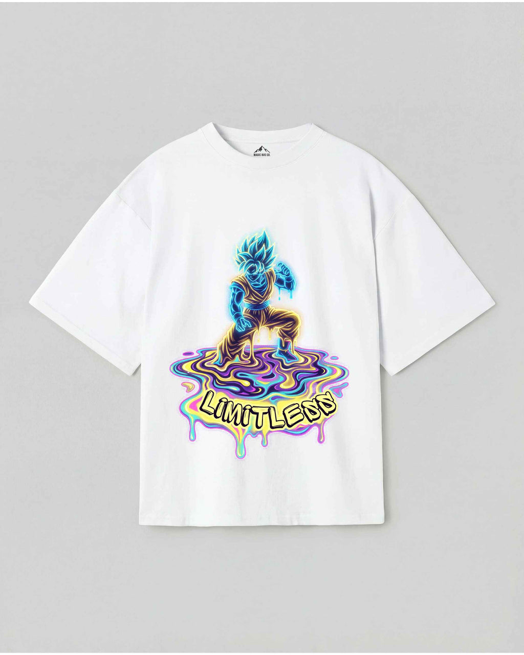 Limitless Neon Drip Anime Oversized T-Shirt