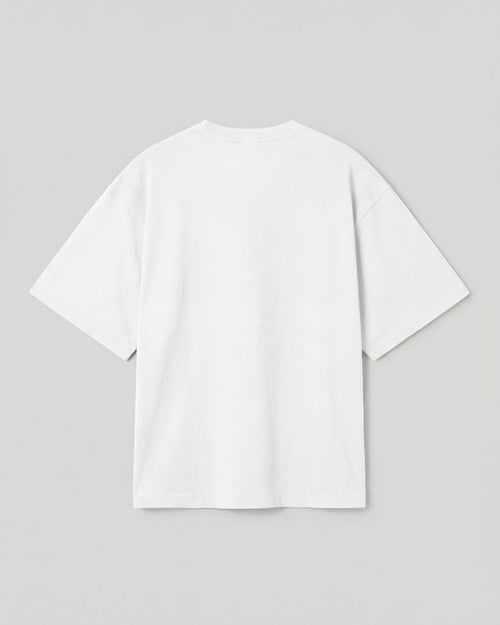 White t-shirt on a light gray background